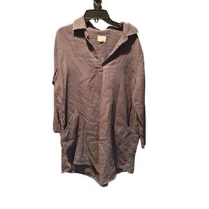 Vikolino Women's Linen Tunic in Gray Medium/Large Lagenlook